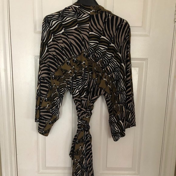 Banana Republic x Issa Zebra Print Wrap Dress Sz10 - Picture 3 of 4
